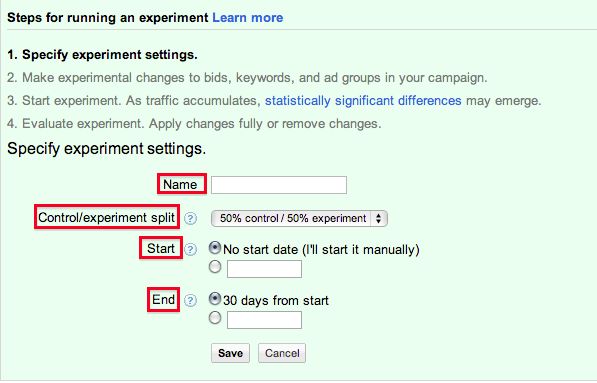 Setting up an AdWords Campaign Experiment