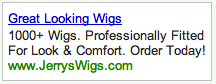 Example Ad For Jerry's Wigs