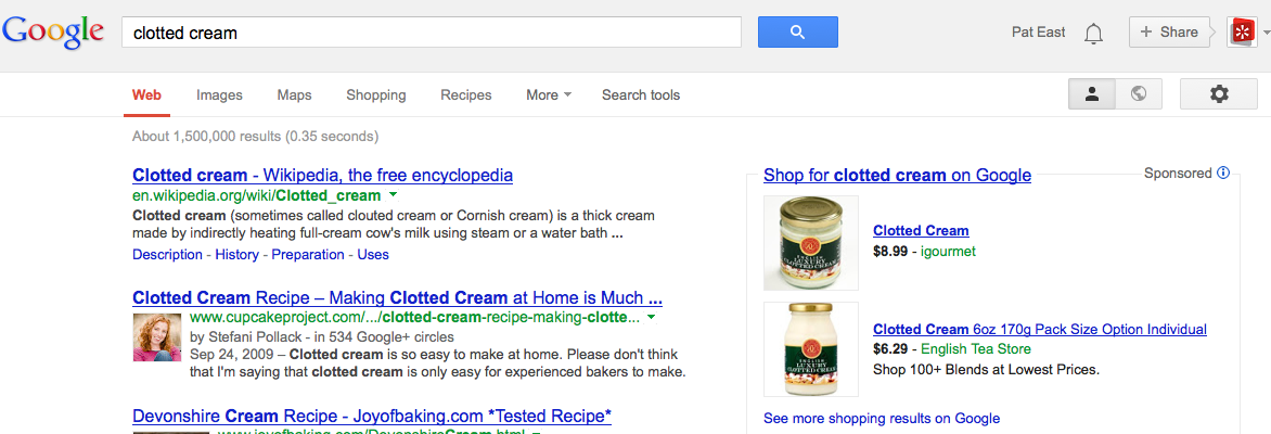 Clotted cream search results
