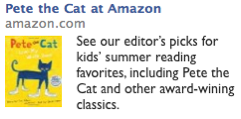 An Amazon Facebook ad for the book Pete the Cat