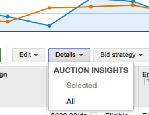 Auction Insights on the Campaign Tab
