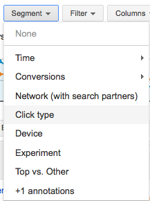 segment by click type in adwords