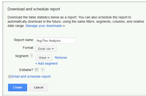Download a keyword report from Google AdWords