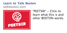 A Facebook ad for Talk Boston