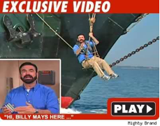 Billy Mays pulling a ship with silly putty