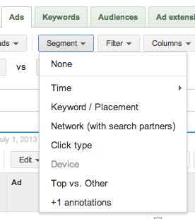 Segmenting ads by device in AdWords