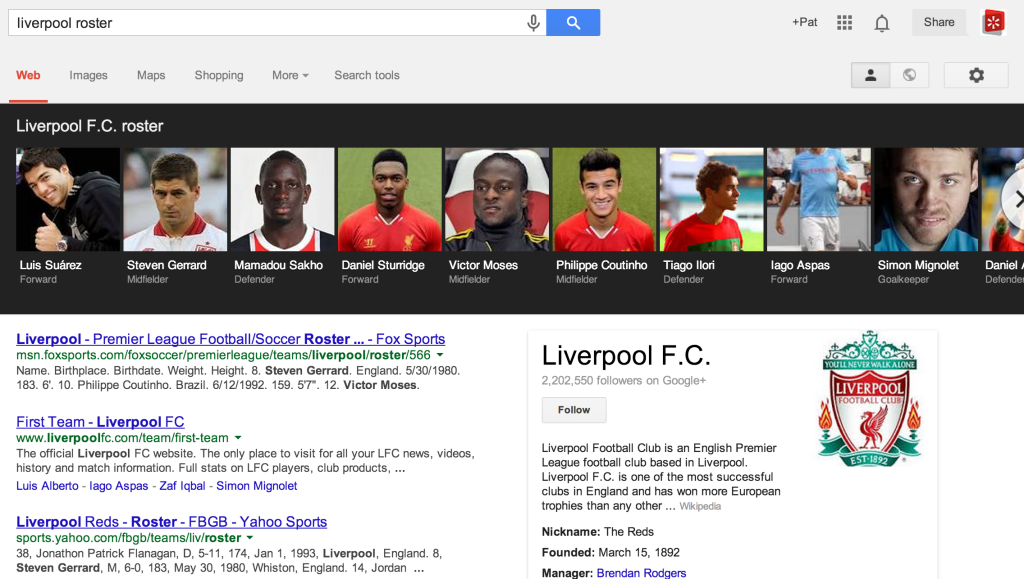 The black images banner displayed on Google results