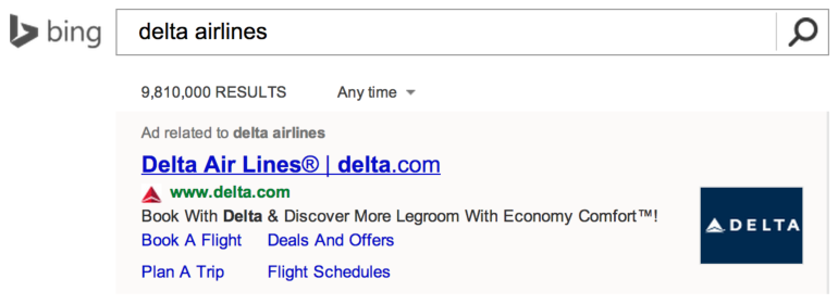 rich ads in search for bing example
