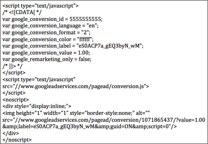 Image of conversion code