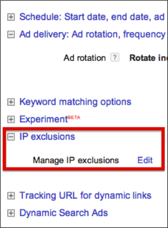 Image of IP exclusions in AdWords