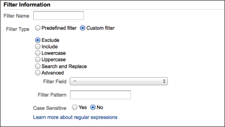 Google Analytics Custom Filters