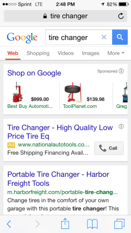The Mobile SERP w/ Shopping Ads