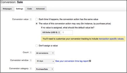 Image of AdWords conversion tracking