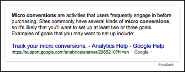Micro Conversion Google Analytics