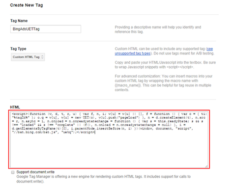 Placing the UET pixel using Google Tag Manager