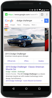 Example of New Automotive Ad from Inside AdWords
