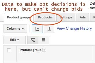 product group tabs