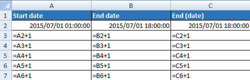 Image of Excel table