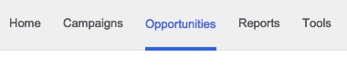 Image of opportunities tab