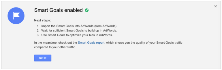 enable adwords smart goals