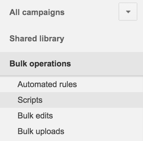 Image of bulk operations option