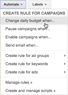 adwords automated campaign rules
