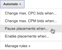 adwords automated placement rules