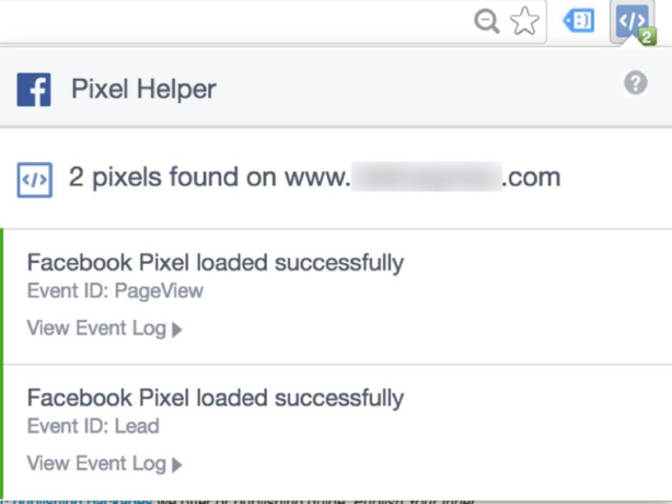 Image of Pixel Helper example