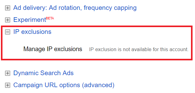 no ip exclusions in google grants