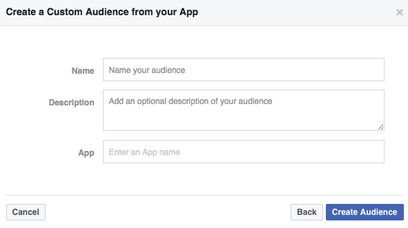 Create custom audiences from your app