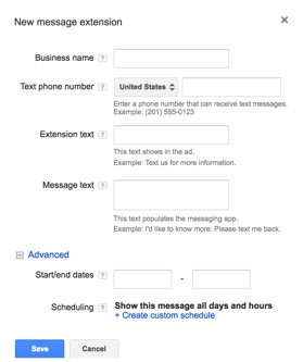 Setting up message extensions