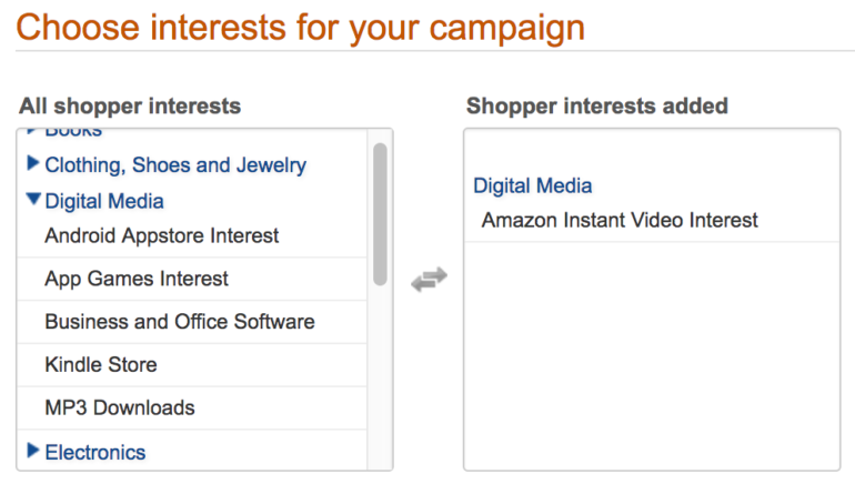 Product Ad Interests