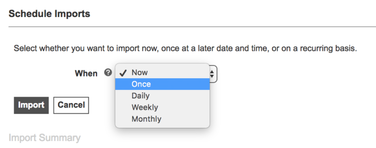 Automated Import Scheduling