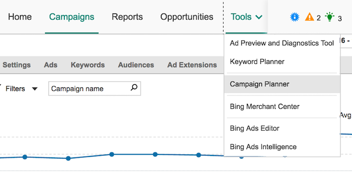 Bing Campaign Planner