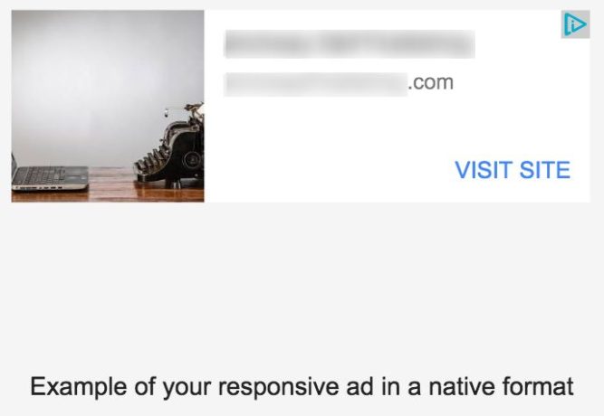 Example of a responsive ad in a native format