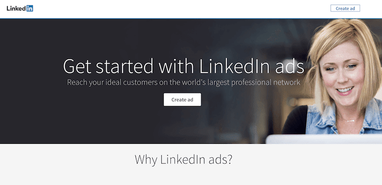 linkedin ads homepage