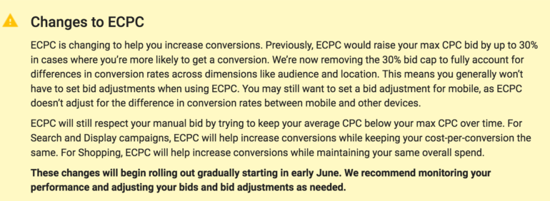 Changes to ECPC