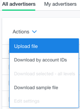 Upload an Excel file
