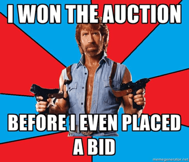 I won the auction before I even placed a bid