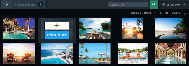 Using image element to select stock photos from Getty Images