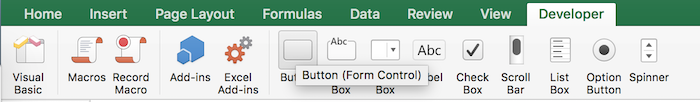 Macro buttons in Excel