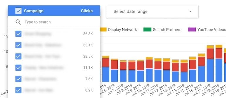 Google Data Studio Chart Campaign Filter
