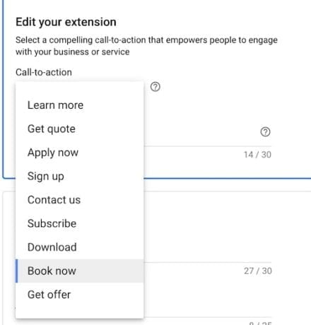 Google Ad Form Extension Screenshot