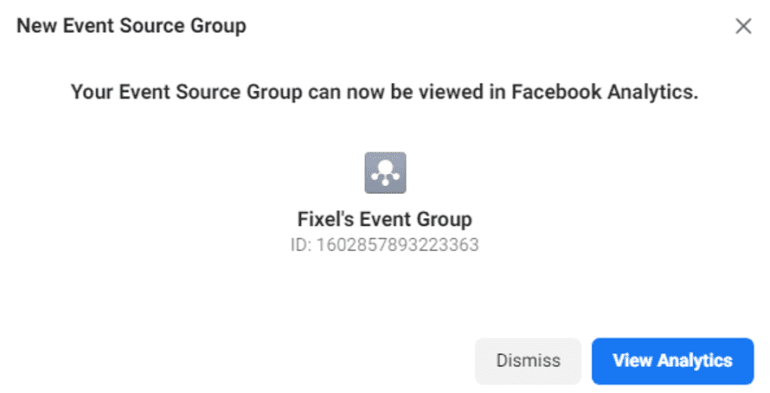 facebook new event source group analytics