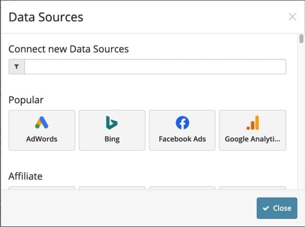 connect new data source funnel io