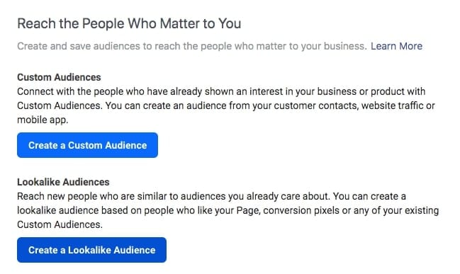 create a custom facebook audience