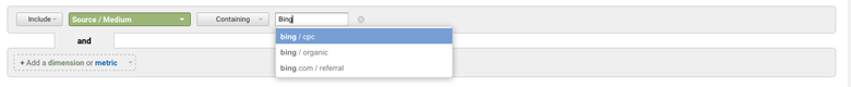 Advanced search filter for Bing