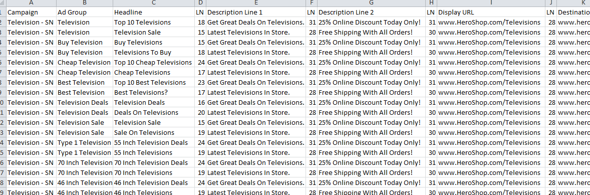 Television Ads From Excel Template